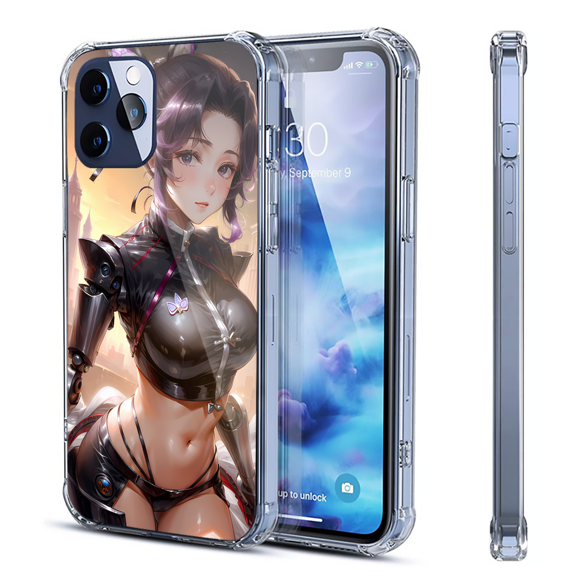 （画像用） 鬼滅の刃（きめつのやいば）蟲柱-胡蝶 しのぶ／こちょう しのぶ Kochou Shinobu 【iPhone 12シリーズ対応】透明スマホケース（クリアソフトケース）